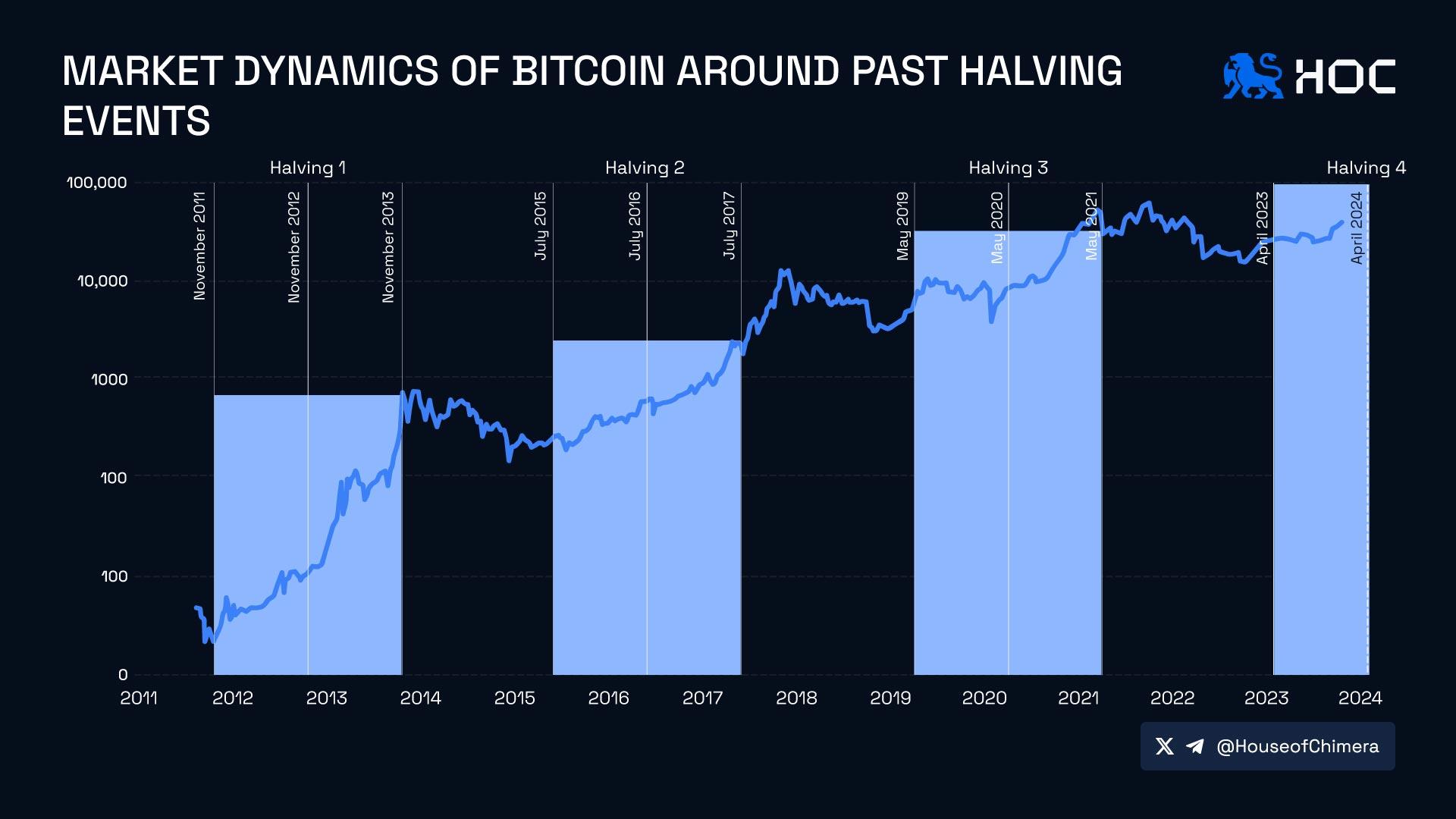 Market dynamics of Bitcoin around past halving events