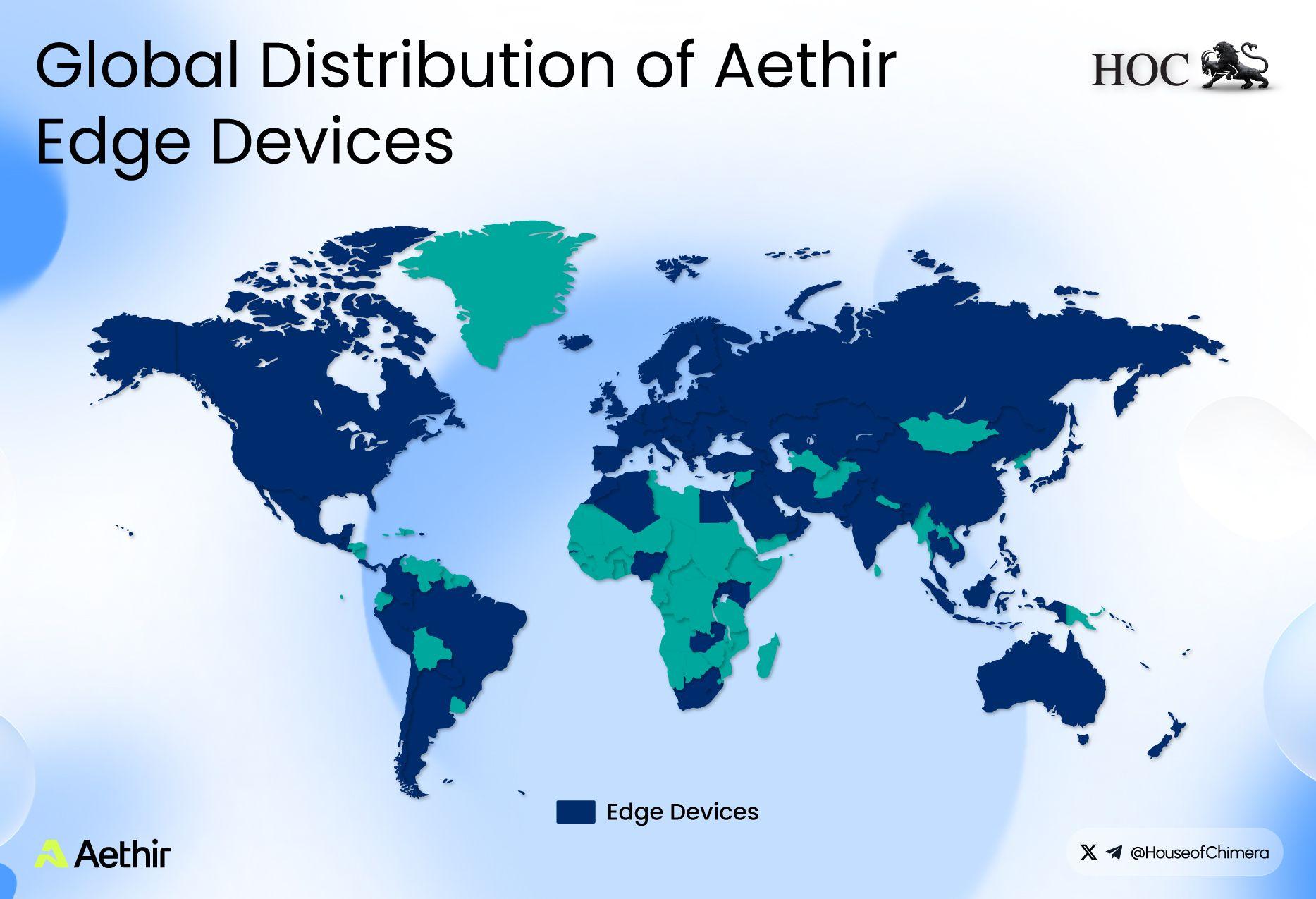 Global distribution of Aethir Edge devices across 93 countries