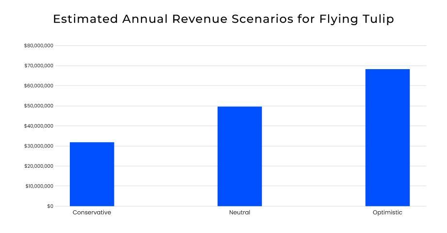 Flying Tulip annual revenue projections